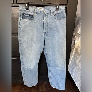 AGOLDE 90S CROP MID-RISE LOOSE STRAIGHT-LEG JEANS